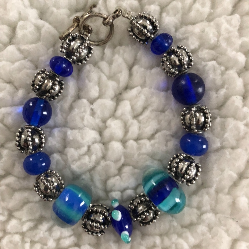 Blue Beaded Bracelet